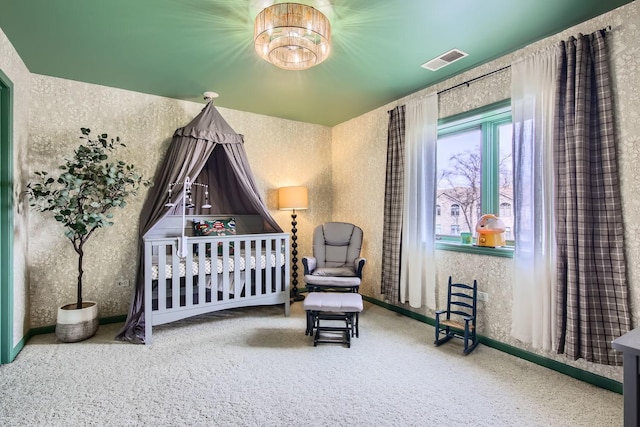 bedroom with carpet