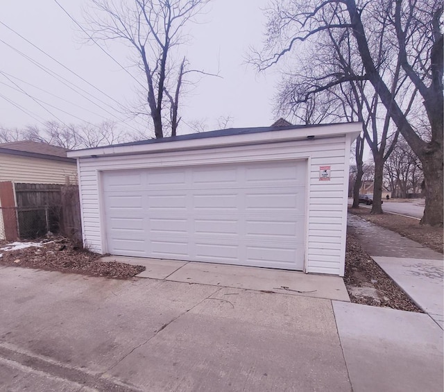 view of garage