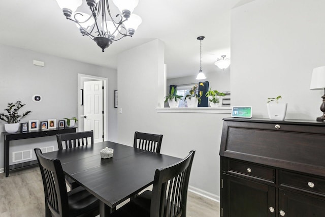 dining room featuring light wood-type flooring