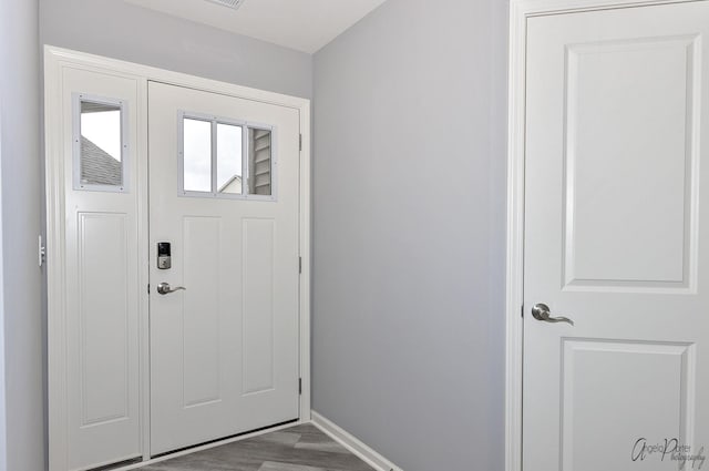 entrance foyer with wood-type flooring