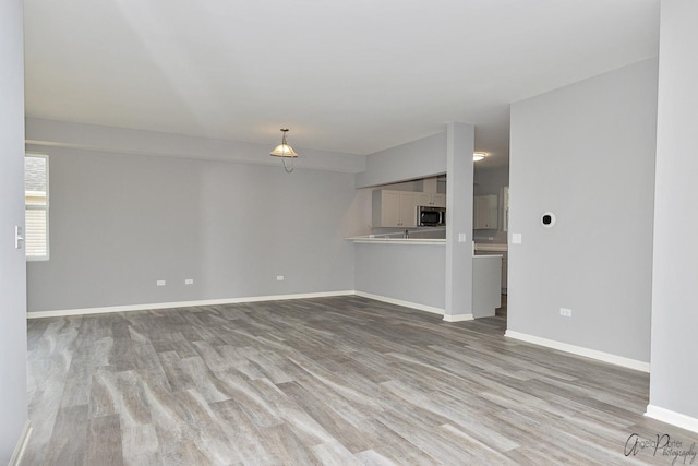 unfurnished living room with hardwood / wood-style floors