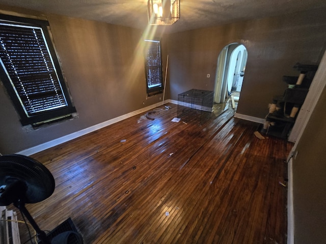 foyer with dark hardwood / wood-style floors