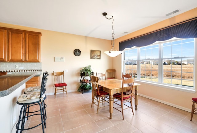 view of tiled dining area