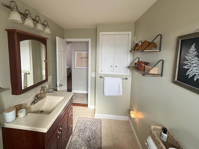 bathroom featuring vanity and tile patterned floors