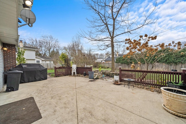 view of patio featuring area for grilling