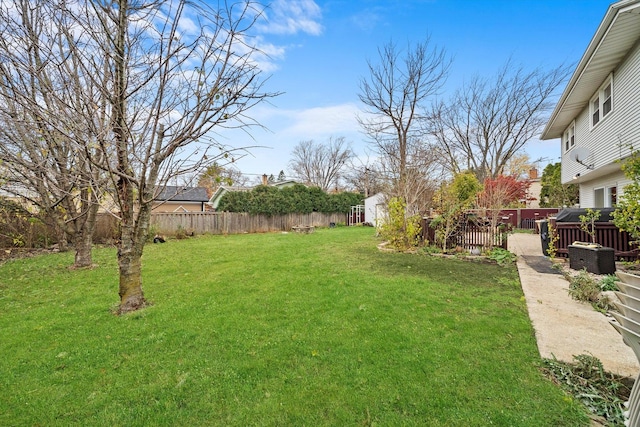 view of yard featuring a deck