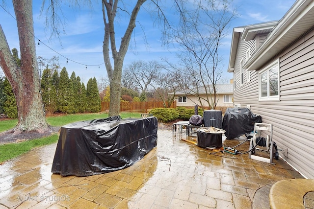 view of patio featuring area for grilling