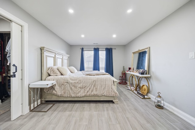 bedroom featuring a spacious closet