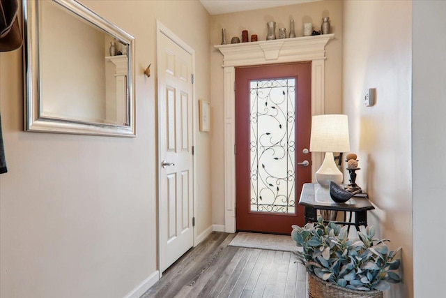 entryway featuring hardwood / wood-style flooring and a wealth of natural light