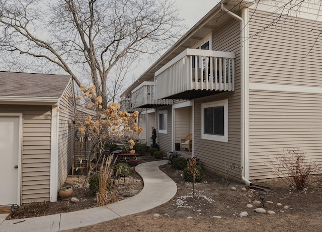 exterior space with a balcony