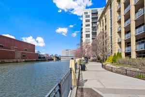 exterior space with a water view