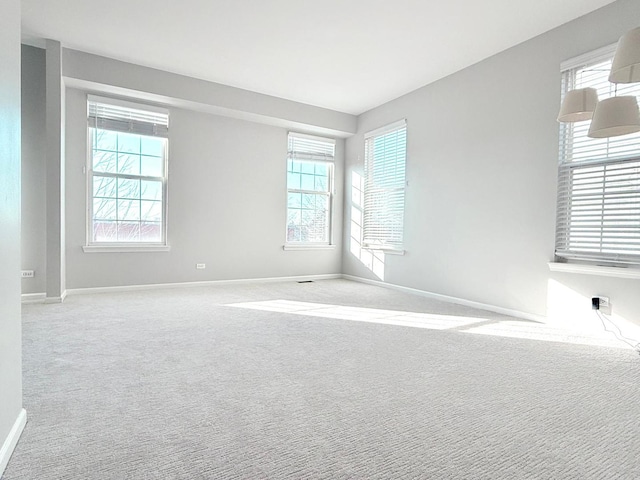 empty room with carpet floors and a wealth of natural light