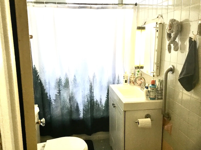 bathroom with vanity and toilet