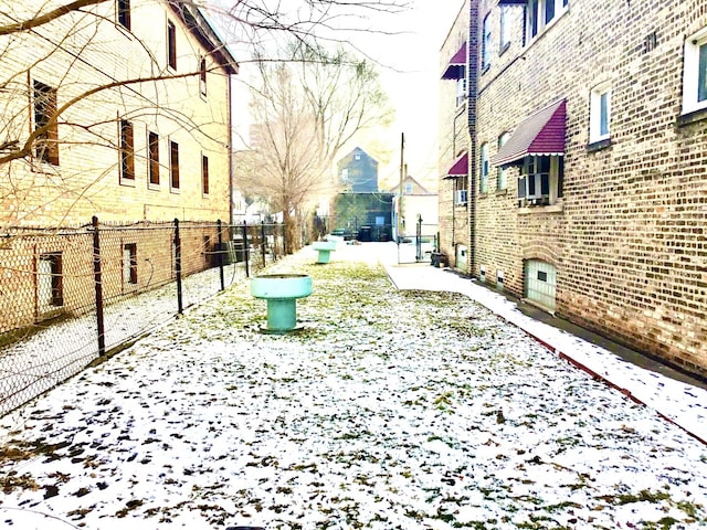 view of snowy yard