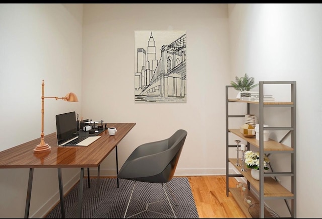 office space featuring hardwood / wood-style floors