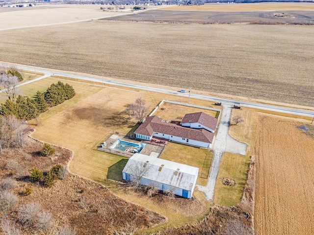 aerial view with a rural view