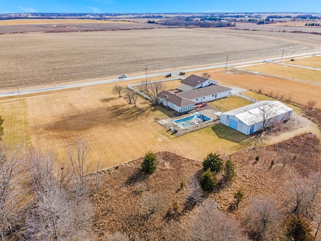 bird's eye view with a rural view