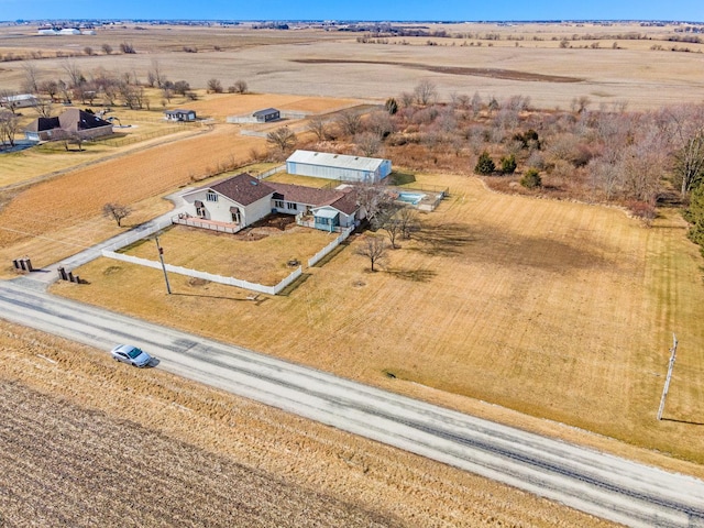 aerial view with a rural view