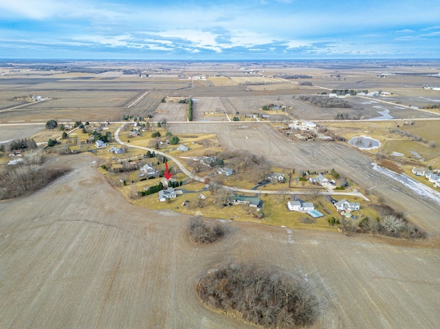 aerial view featuring a rural view