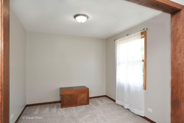 spare room with light colored carpet