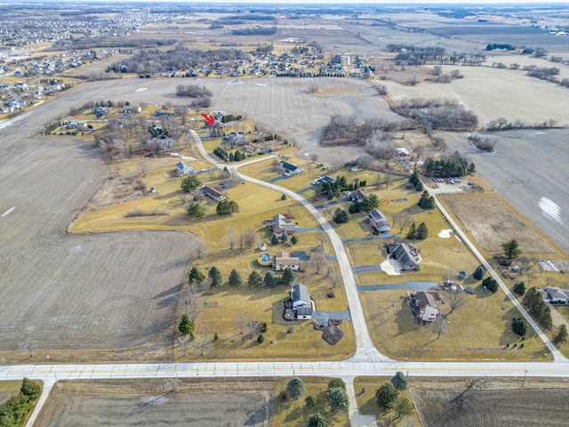 bird's eye view featuring a rural view