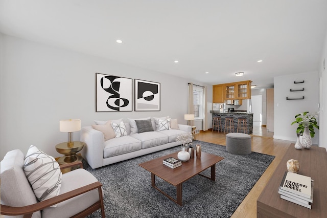 living room featuring hardwood / wood-style flooring