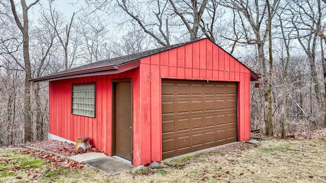 view of garage