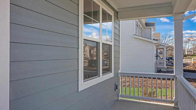 balcony featuring a porch