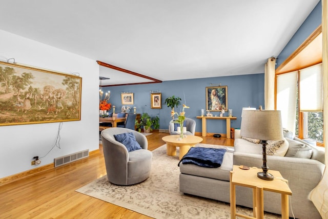 living room featuring wood-type flooring