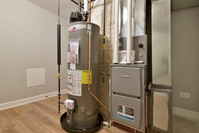 utility room with water heater