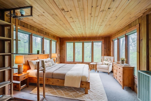1026 State Route 25, Oswego, IL 60543 - bedroom with wood ceiling, carpet, and wood walls