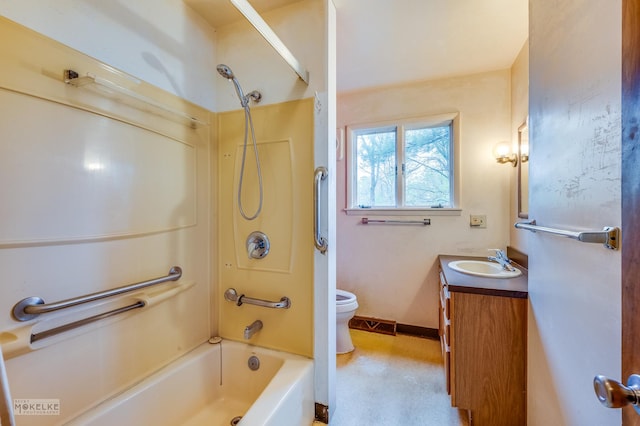 1026 State Route 25, Oswego, IL 60543 - full bath with vanity, baseboards, bathtub / shower combination, and toilet