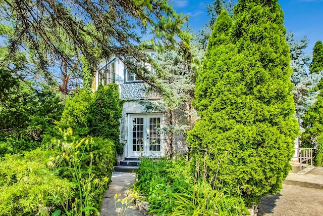 doorway to property with french doors