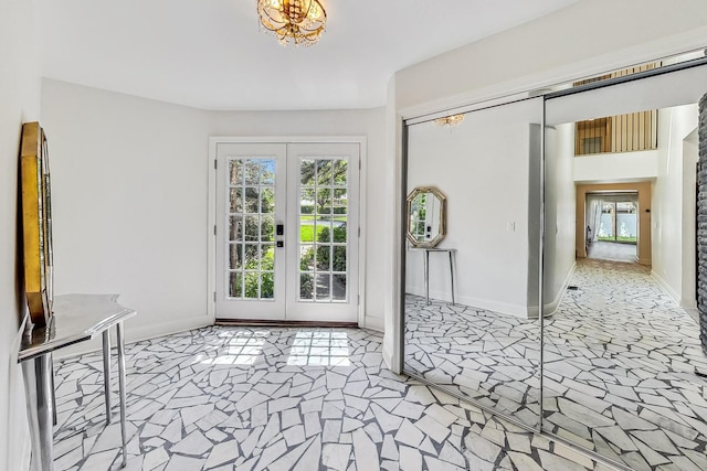 doorway to outside featuring french doors