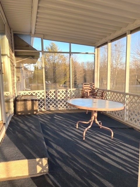 view of unfurnished sunroom