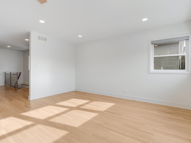 empty room featuring light wood-type flooring