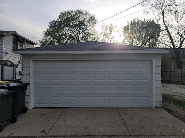 view of garage