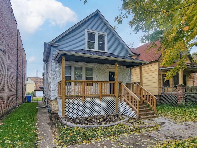 view of front of property with covered porch