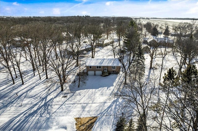 view of snowy aerial view