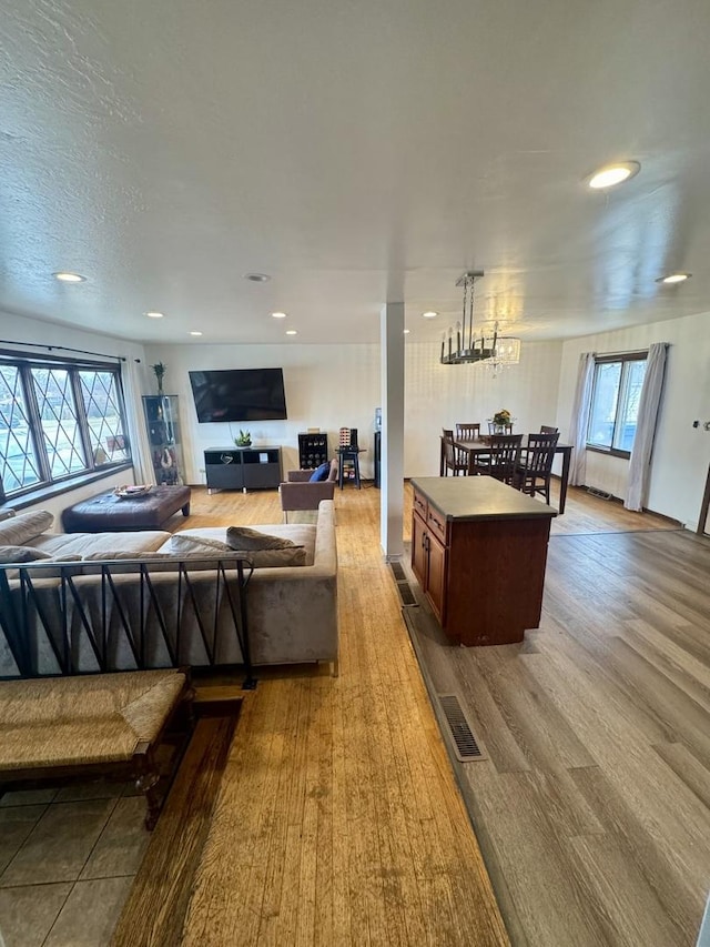 living room featuring light hardwood / wood-style floors