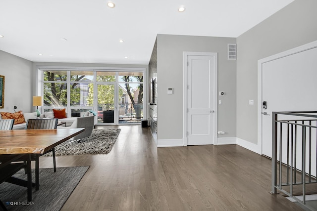 foyer with hardwood / wood-style flooring