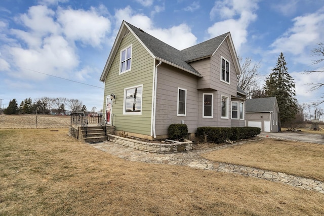 view of home's exterior featuring a yard