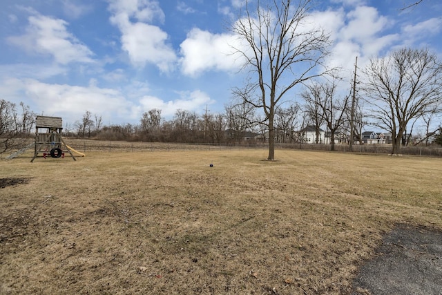 view of yard featuring a playground