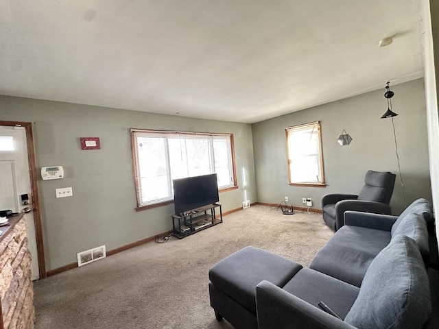 view of carpeted living room