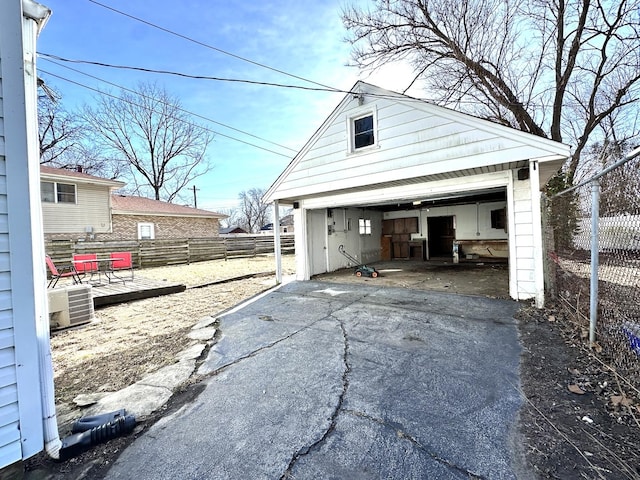 garage with cooling unit