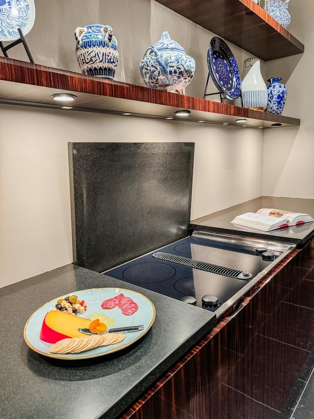 kitchen with black electric stovetop