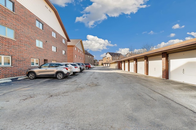 exterior space with a garage