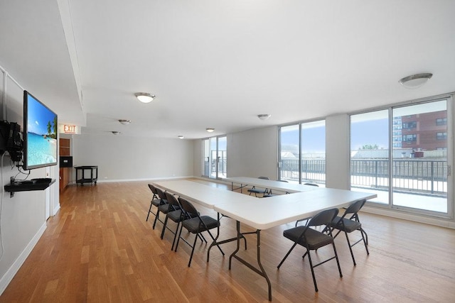 dining area featuring light hardwood / wood-style flooring