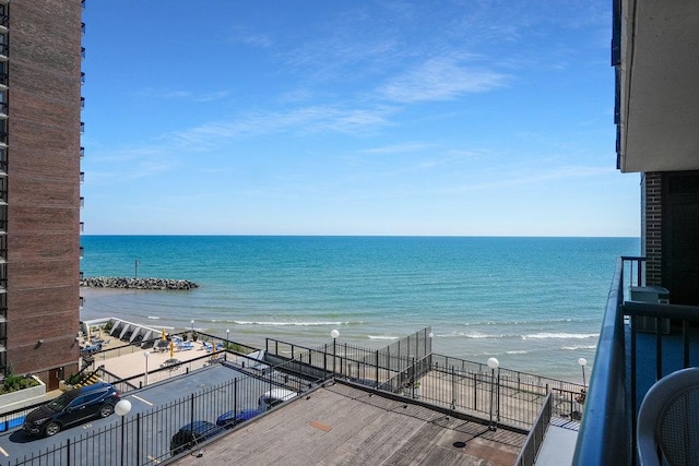 water view with a view of the beach