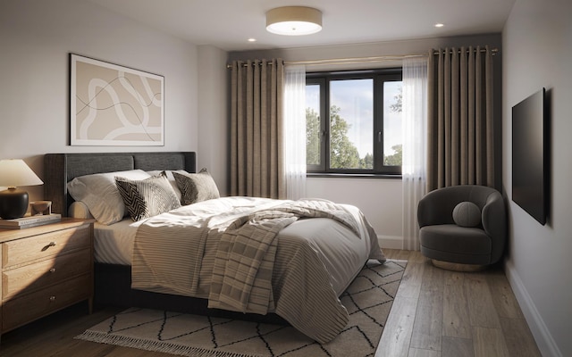 bedroom featuring hardwood / wood-style floors